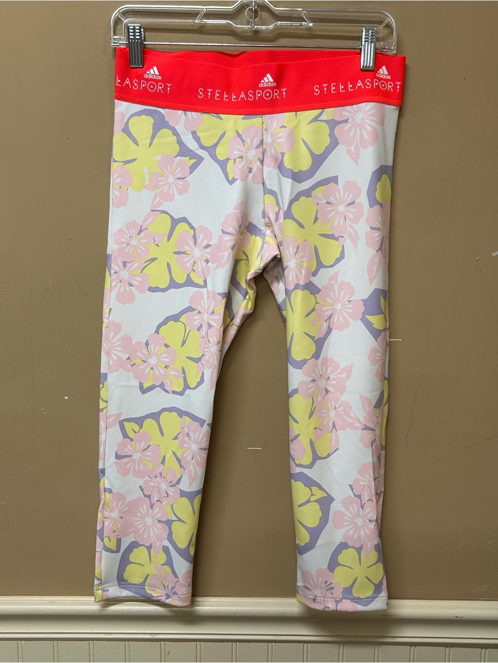 Adidas Stella McCartney Running Tights Leggings Hawaii Floral Print Size Medium